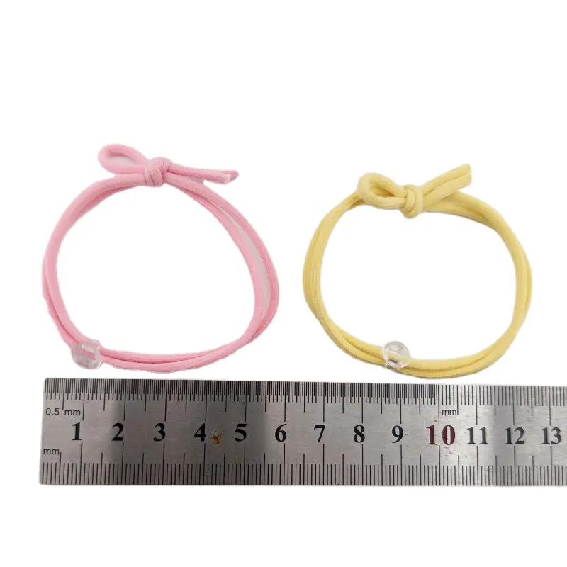 Doppel 3mm-Seile geknüpfte elastische Haarbänder Nylon-Haarbänder mit Versteck durchsichtige Kunststoff-Bündchen Paletten zum Anbringen von Reize-Schmuck