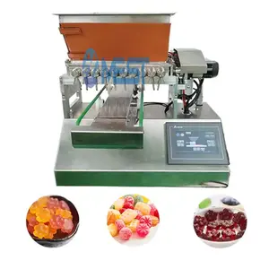 Vitamin Jelly Candy Chocolate Bean Producción automática Mini Fabricación Parte Depositante Hacer Bear Gummy Machine