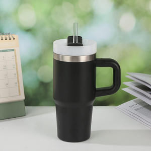 メガニュー14オンス304ステンレススチール12-24hr断熱カーカップハンドル付きキャンプ用ストロータンブラー付き - Product Image 5