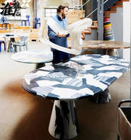 Table basse en fibre de verre peinte au design moderne, mobilier d'intérieur pour salon, chambre et décoration d'hôtel