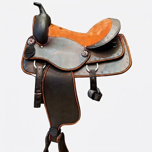 Colección al por mayor de monturas occidentales reutilizables de cuero sintético y genuino con accesorios para uso ecuestre inglés y de carreras - Product Image 1