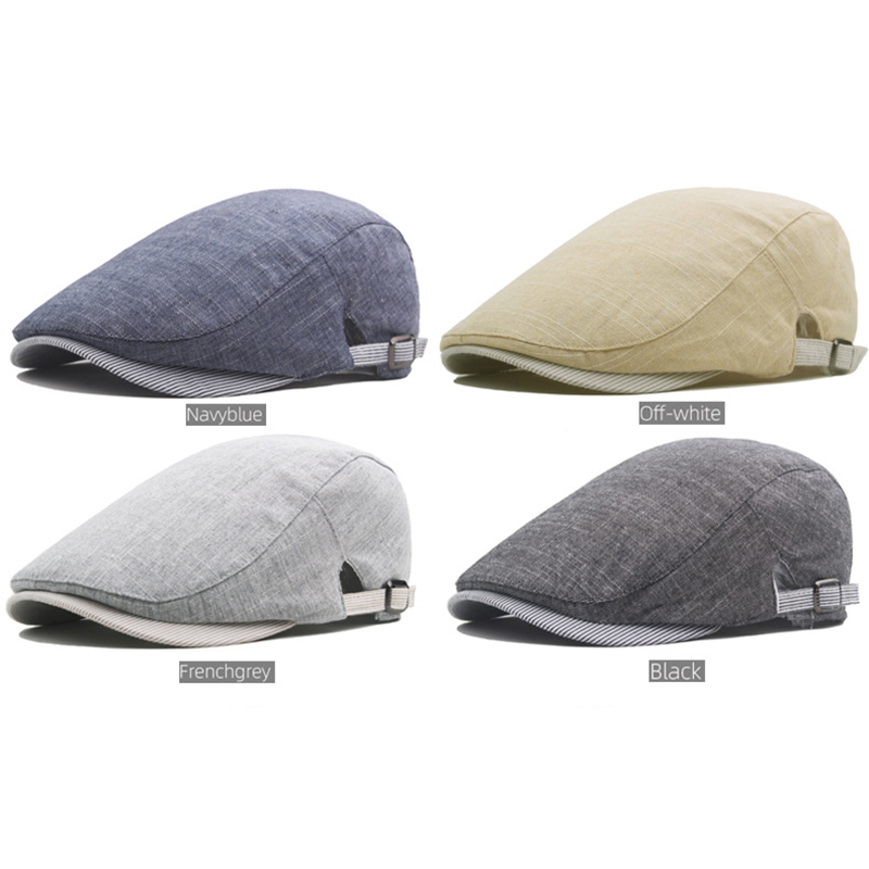 Gorra Plana Tipo Newsboy Unisex - Estilo Vintage Británico, Tela De Tweed, Talla Única (56-61 Cm)