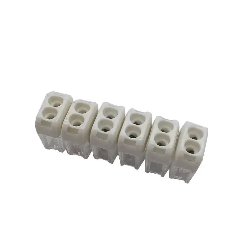 2 Ways Push In Style No Lever Barrier Electrical 0.5-2.5mm2 Cable Wire Terminal Block Connector For Lighting Fixture