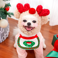 Zoyi – Nouveau collier cache-bave en polyester pour chien et chat, motif dessin animé, idéal pour l'hiver, pour Teddy et bouledogues français, accessoires de Noël