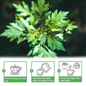 أوراق موجوريت كبيرة مجففة عالية الجودة أرتيميسيا فولجاريس طبيعية أوراق مجففة للبيع - Product Image 3