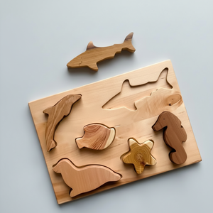 Figuras de animales de madera artesanales ecológicas VIET FARGIMEX hermosos juguetes educativos y modelo inspirados en la naturaleza - Product Image 1