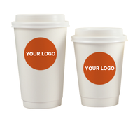 Gobelets en papier jetables écologiques personnalisés en gros pour les cafés restaurants boissons chaudes et froides à emporter
