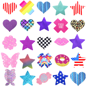 Shinein paillettes <span class=keywords><strong>Sexy</strong></span> <span class=keywords><strong>collant</strong></span> Festival mamelon couverture sein Pasties jetable auto-adhésif filles mamelon couverture autocollant pour Bikini - Product Image 4