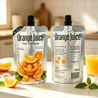 Pochettes à bec verseur en Mylar avec impression personnalisée et film exposé, avec bouchon réutilisable, pour jus d'orange, bière, liquides, avec votre propre logo