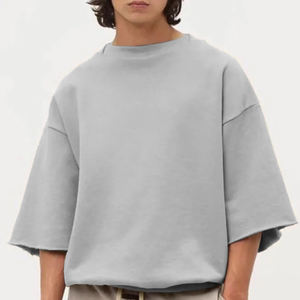 T-shirts Boxy Streetwear Homme à Épaules Tombantes 260 g/m² – T-shirts Simples en Coton Lourd Unisexe Coupe Oversize - Product Image 3