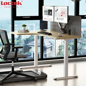 Loctek 현대 L 모양 3 단계 듀얼 모터 코너 전기 높이 조절 서 사무실 책상 프레임 ET223ZL