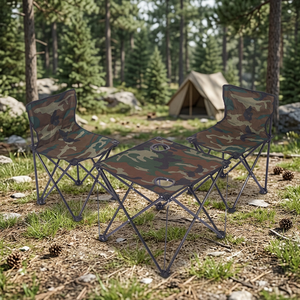 Folding Modern Fabric Outdoor Furniture Table and Chair <b>Set</b> for Webbing <b>Picnic</b> Beach <b>Camping</b> - Product Image 4