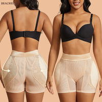 Shorty sculptant rembourré pour les hanches, sexy, en dentelle et résille, avec effet ventre plat et rehausseur de fesses