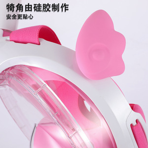 Masque de plongée intégral pour enfants, design licorne, verre trempé, une seule fenêtre, équipement de plongée en mer, 6 ans et plus - Product Image 2