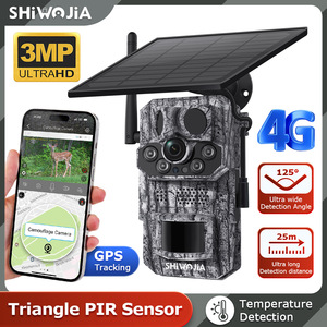 Caméra de chasse solaire 4G Shiwojia, vision nocturne 1080P, étanche IP65, détection de la faune, caméra extérieure - Product Image 4