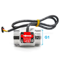 Capteur de débit de liquide en acier inoxydable DIJIANG 1 pouce, signal d'impulsion NPN, connexion filetée, DC5V, plage de détection 2-50L/min, usage industriel