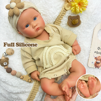 Realistische 18-Zoll-Vollsilikon-Reborn-Puppe mit Gewichtskörper und 3D-Blush-Farbverlauf für Kunstsammler & Elternsimulationszwecke