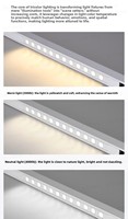 Rail magnétique encastré ultra-plat de 2 cm de large et 8 mm de profondeur, profil en aluminium pour plafond, sans éclairage principal, pour projet d'éclairage intérieur