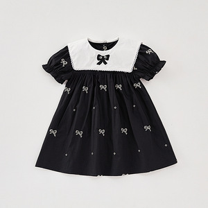 Nuovo <span class=keywords><strong>Vestito</strong></span> Estivo per Bambine, Gonna Principessa con Fiocco e Ricami, Abito a Maniche Corte per Bambine - Product Image 6