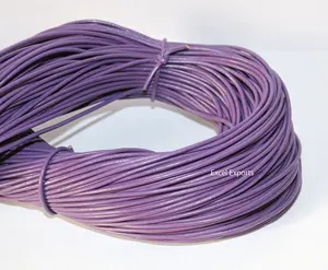 Round Cords High quality round leather laces for jewelry making full grain leather bracelet cords