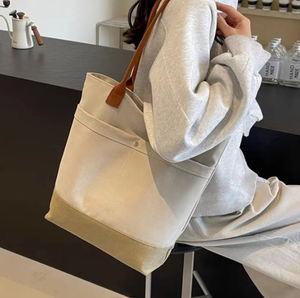 Bolsa de Lona de Gran Capacidad con Diseño Elegante, Versátil para el Trabajo, Estilo Artístico, para Estudiantes, Bolsa de Hombro Individual para Libros - Product Image 4