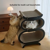 Lit-griffoir pour chat Winners en carton ondulé, grand format en forme de gourde, design détachable, surface incurvée, espace lounge multi-niveaux