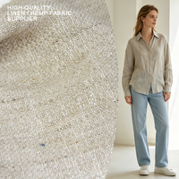 Tissu mélangé 50% chanvre 50% lin, teint, toile de chanvre tissée, 175 GSM, 56/57 pouces, écologique, respirant, pour vêtements, sacs, chaussures, artisanat