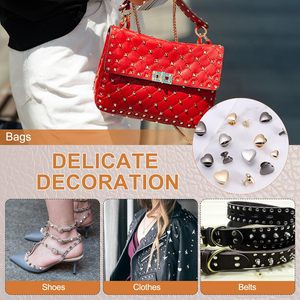 PATIKIL Mm Ensembles de rivets en forme de cœur, rivets à double capuchon pour le cuir, la confection, la décoration, la réparation, le bricolage et les vêtements - Product Image 6