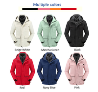 3-en-1 Couleur Unie Printemps/Automne Hiver Vestes Extérieures pour Couples Col Montant Fermeture Éclair Conception Processus de Tissage pour Voyage