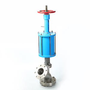 Yoshitaka Pneumatic Discharge Valve Dn80 Flange Connection Gate Type For Feeding Chemical Resistant <b>PTFE</b> Lined - Product Image 1