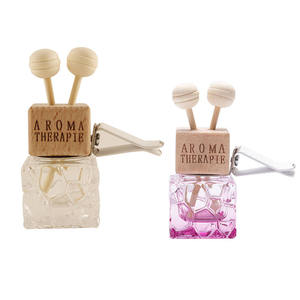 8ML Water Cube Car <b>Diffuser</b> <b>Bottle</b> with Vent Clip Screw Cap Seal and Wooden Cap Stick - Product Image 1