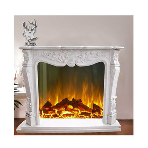 Extra <strong>Tall</strong> Freestanding Marble <strong>Fireplace</strong> Surround Custom Home Decorative Stone <strong>Fireplace</strong> for Open Concept Homes - Product Image 4