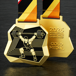 Medalla de Honor para Estudiantes Mayores 2026, Medallas de Halterofilia de Metal con Logotipo Personalizado de Fábrica, Aleación de Zinc, con Cinta - Product Image 2
