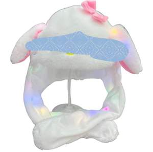 Mädchen Süße Tier-Plüsch-Hasenmütze Kinder Airbag Bewegliche Ohren LED-Leuchte Stofftier Cosplay Party Kostüm Wintermützen - Product Image 3