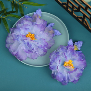 Nuevo diseño original, pinza de pelo grande hecha a mano con degradado morado y patrón floral, perfecta para maquillaje Hanfu y accesorios para el cabello. - Product Image 3