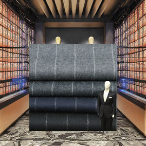 Tela Teñida de Lana Merino 100% Ecológica con Rayas para Trajes y Chaquetas de Hombre, Estilos Otoño/Invierno - Product Image 2