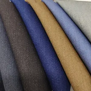Lage Prijs Grondstof, Textiel Custom 8.7Oz 85% Katoen 15% Polyester Geel Satijn Stretch Denim Jeans Stof/