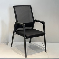 Chaise d'ordinateur ergonomique à quatre pieds Mahjong avec dossier en maille, design moderne, accoudoirs fixes non réglables, pour usage commercial et personnel