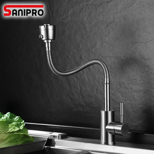 SANIPRO горячая Распродажа гибкий поворотный SS304 кухонный смеситель с выдвижной распылительной головкой - Product Image 2
