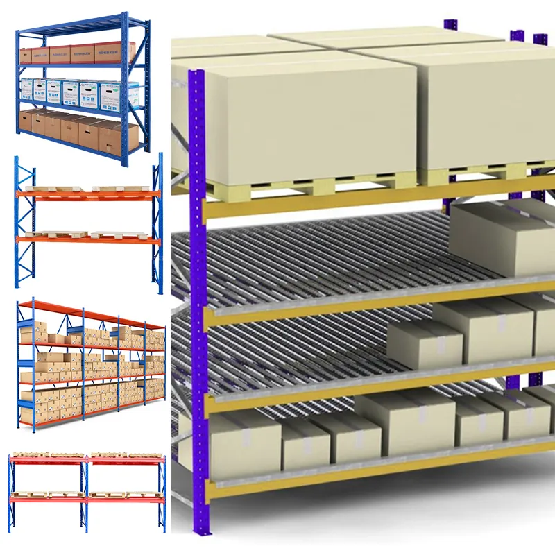 ชั้นวางพาเลทมาตรฐาน ISO น้ำหนักเบา,ชั้นวางสินค้าระบบขูดรีด FIFO สำหรับคลังสินค้า