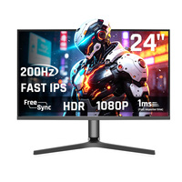 Monitor para Juegos FHD de 24 Pulgadas OEM ODM, 200Hz de Alta Frecuencia de Actualización, 1ms de Tiempo de Respuesta, Panel IPS sin Bordes, para Compras al por Mayor