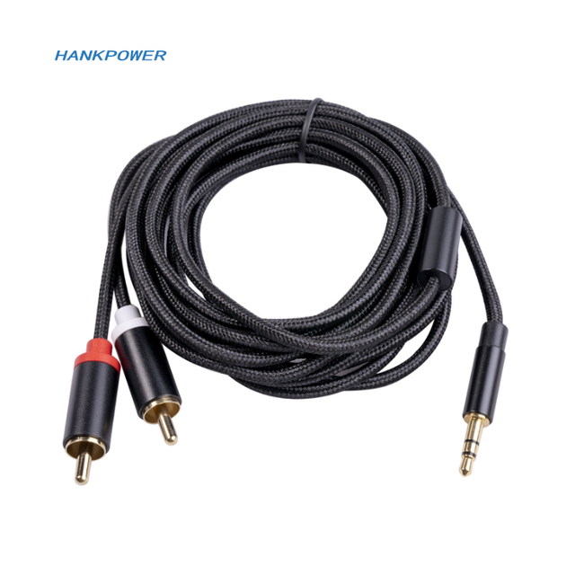 3.5mm Aux to RCA Male Cable HiFi Sound Headphone Jack Adapter Y Splitter Auxiliary Cord for Phone Speaker MP3 Tablet HDTV