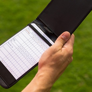 Customized Personalized Leather Golf Scorecard Yardage Book <b>Holder</b> Cover Personalized <b>Card</b> <b>Holders</b> - Product Image 1