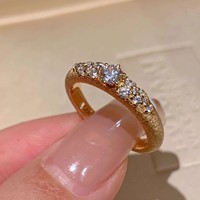 Anneaux en zircon en acier inoxydable 316L de luxe Gaovo pour femmes, plaqués or, imperméables, cadeau de mariage, de fiançailles, d'anniversaire, bijoux tendance