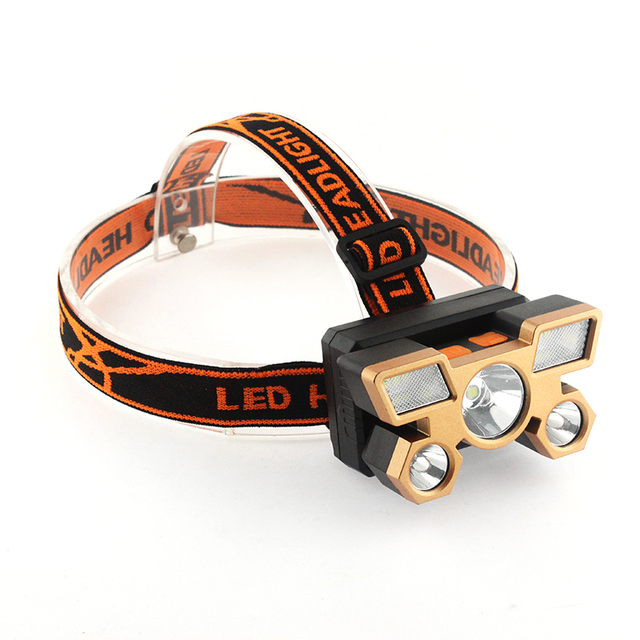 RTS Headlight Flashlight with USB Rechargeable Outdoor Waterproof Emergency Headlamp  18650 Battery 5 Led Headlamp Head Lamp