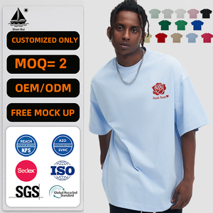 T-shirt Homme 100% Coton Oversize à Manches Courtes Col Rond Tricoté Respirant Anti-boulochage Écologique Uni Streetwear - Product Image 2