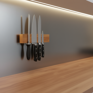 Support mural magnétique pour couteaux Vevor 10 pouces, en acier inoxydable, aimant puissant, organisateur de rangement de cuisine, design minimaliste - Product Image 2
