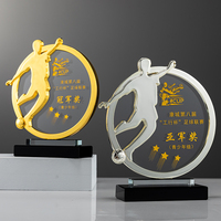 Personnalisable Crystal CGolden Boot Award Creative Metal Medal Memorial for Basketball Trophy Plaques en verre acrylique