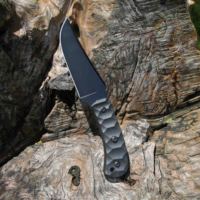 Couteau à lame fixe ZR14R avec manche en nylon rainuré, lame en titane CNC, couteau droit, brise-vitre, couteau tactique EDC de survie