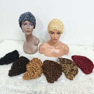 Promotion Letsfly 7$ 1 pièce Perruques Pixie 100% cheveux humains fabriquées à la machine Perruques courtes bouclées disponibles en gros pour les femmes noires - Product Image 1